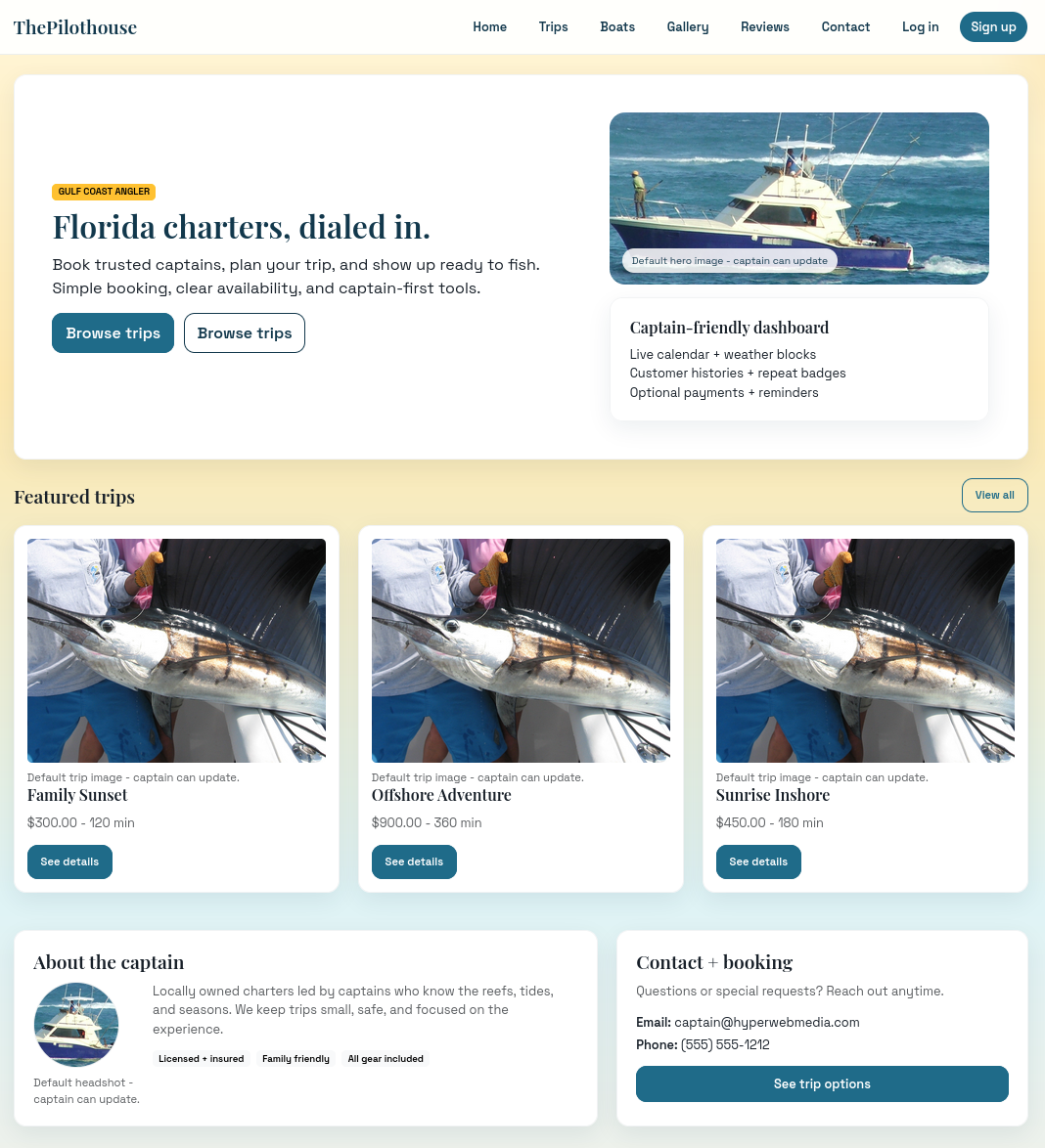 Pilothouse FE public site preview